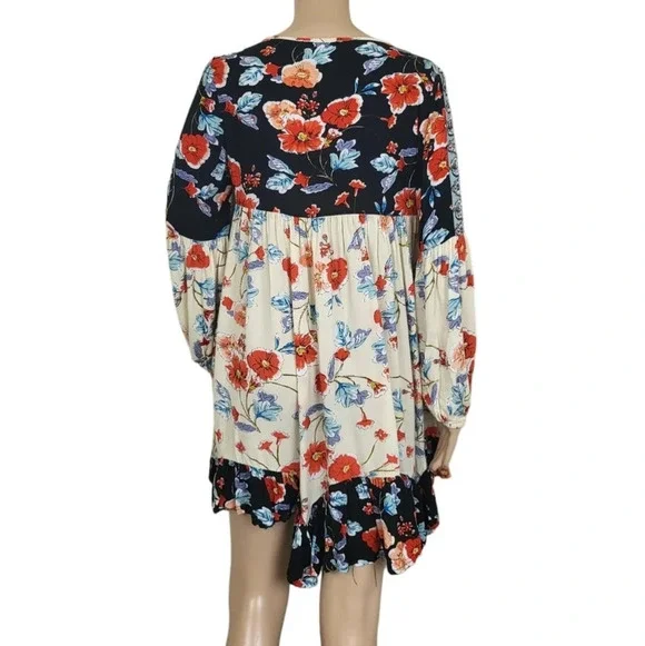 Patrons of Peace Long Sleeve Flowy Floral Mini Dress - Picture 3 of 5